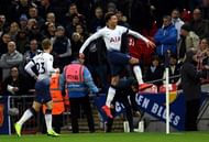 Alli celebrates his headed strike after Eriksen's beautifully weighted delivery into the box